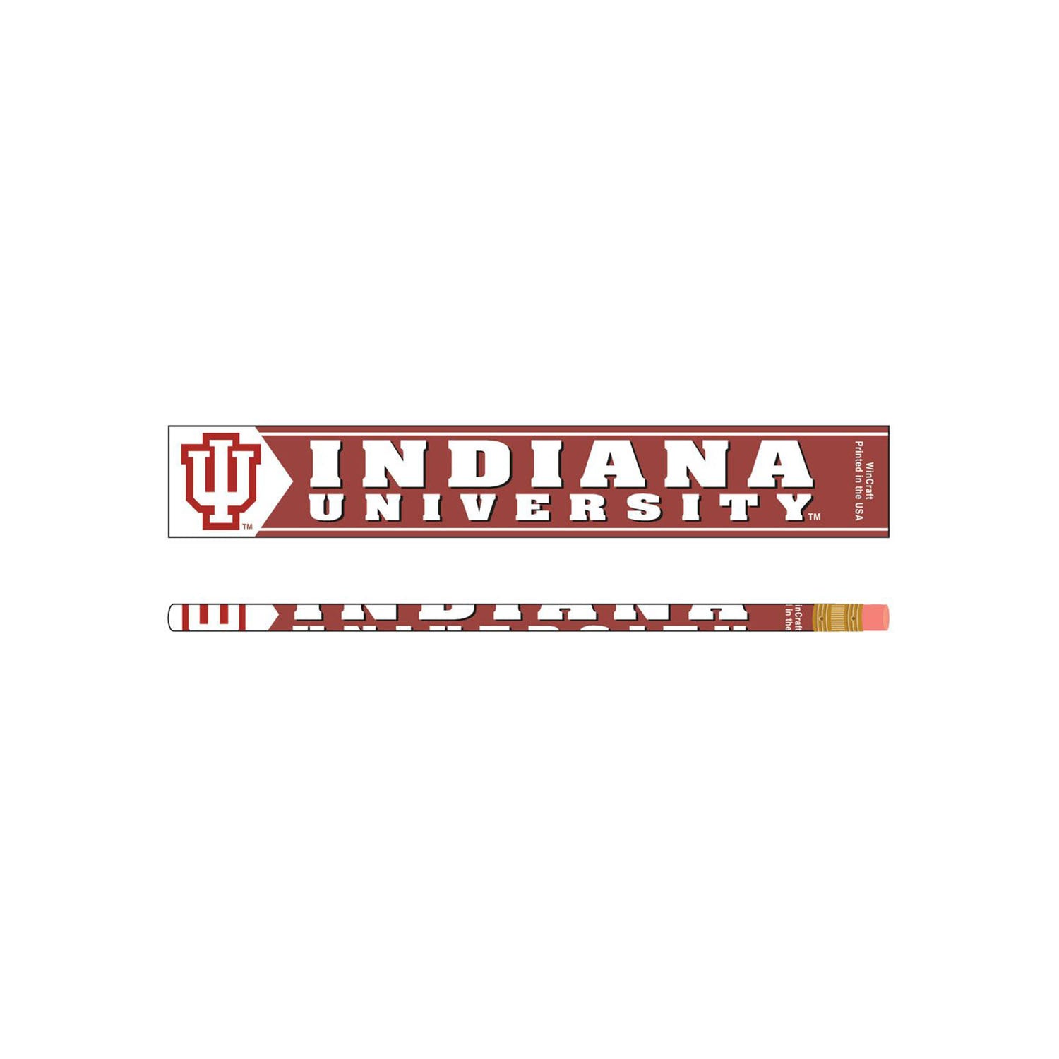 Indiana Hoosiers 6 Pack Pencils in Crimson - Front View