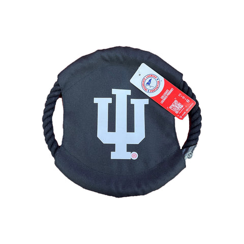 Indiana Hoosiers Flying Disc Pet Toy in Black - Front View