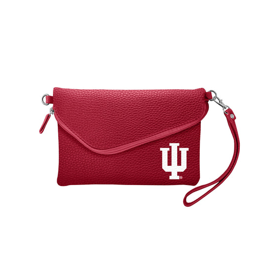 Indiana Hoosiers Fold Over Crossbody Purse in Crimson - Front View