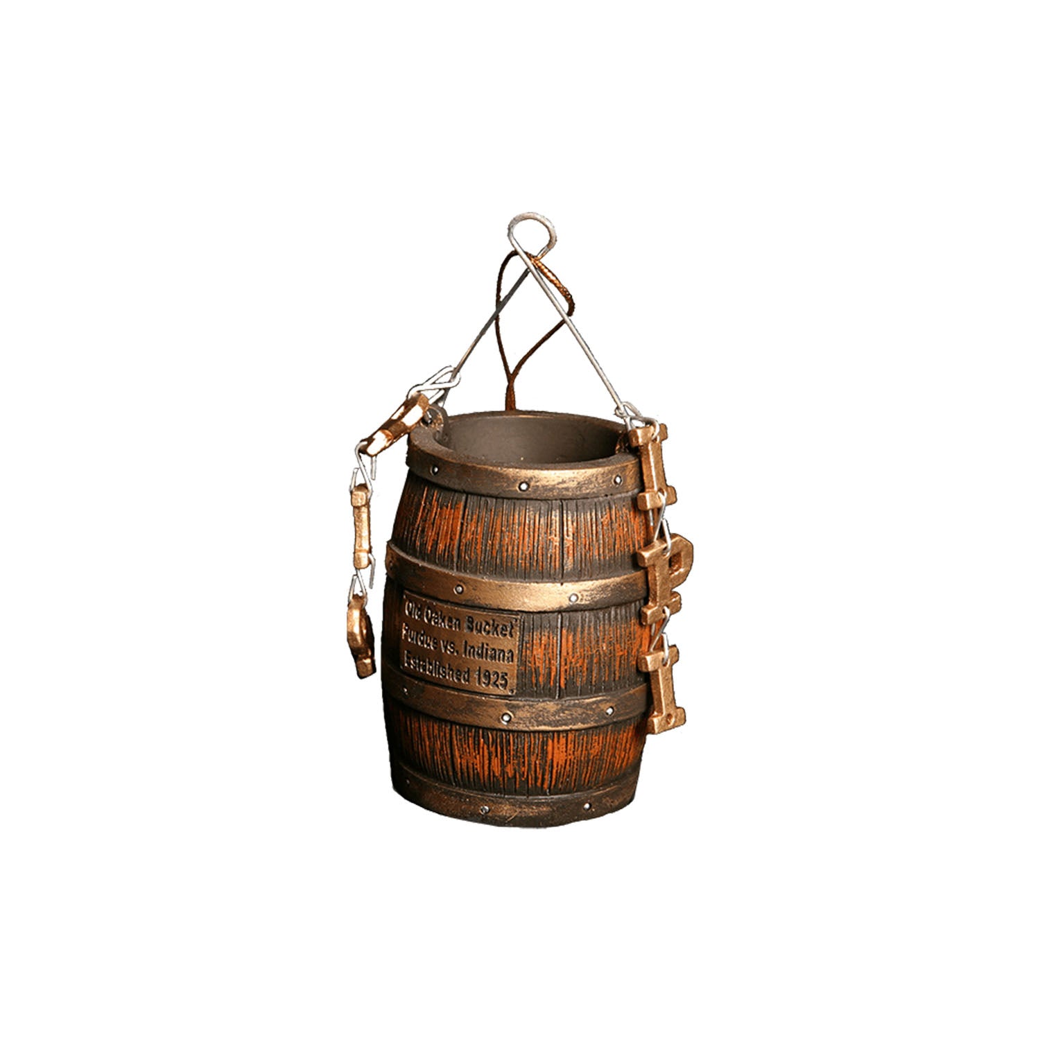 Indiana Hoosiers Oaken Bucket Ornament in Brown - Front View
