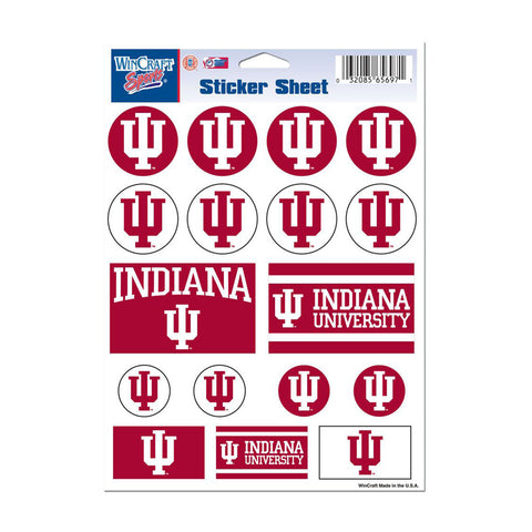 Indiana Hoosiers 5" x 7" Crimson Sticker Sheet - Front View