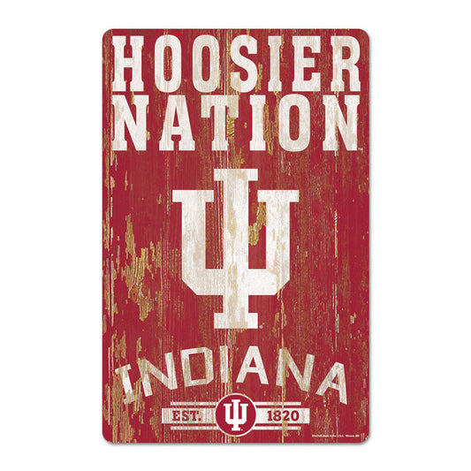 Indiana Hoosiers 11" x 17" Hoosier Nation Crimson Sign - Front View