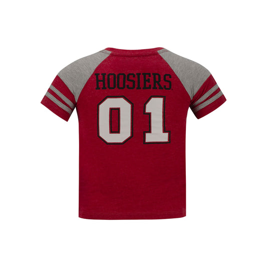 Toddler Indiana Hoosiers Michael Football T-Shirt in Crimson - Back View