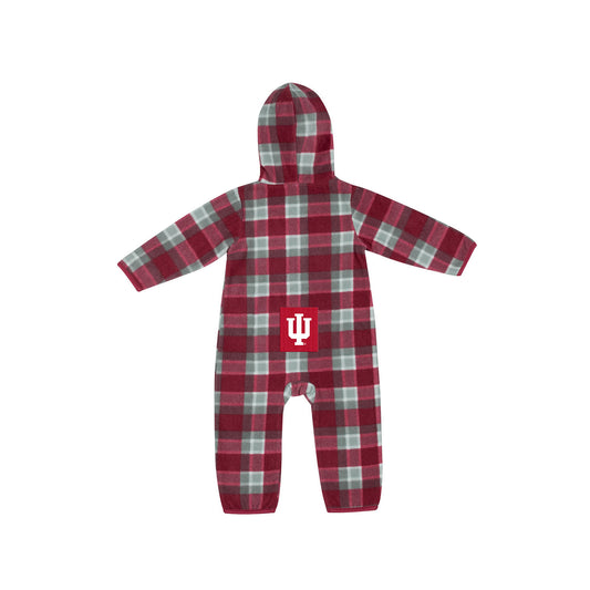 Infant Indiana Hoosiers Farays Romper in Crimson and Grey - Back View