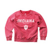 Youth Indiana Hoosiers Faded Wash Fleece Long Sleeve in Crimson - Front View