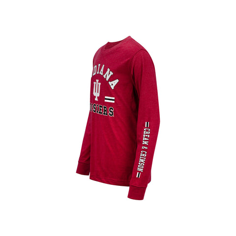 Youth Indiana Hoosiers Roof Tops Long Sleeve Shirt in Crimson - Side View