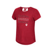 Girls Indiana Hoosiers Strappy Back T-Shirt in Crimson - Front View