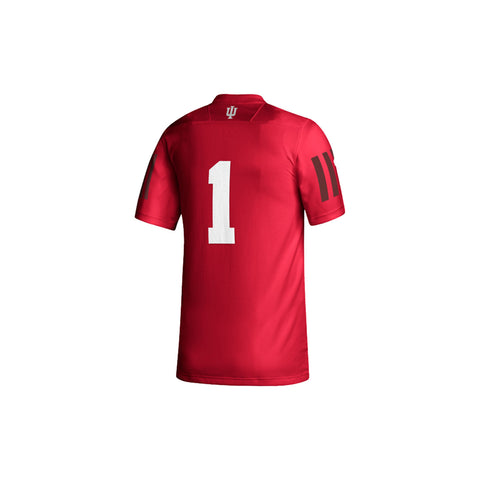 Toddler Indiana Hoosiers Adidas #1 Football Jersey in Crimson - Back view