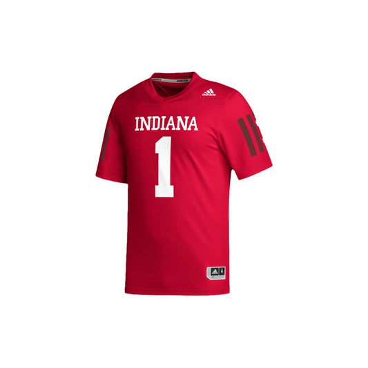 Men's adidas #1 Crimson Indiana Hoosiers Team Premier Football Jersey